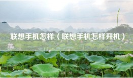 联想手机怎样（联想手机怎样开机）