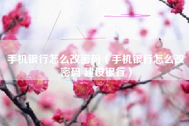 手机银行怎么改密码（手机银行怎么改密码 建设银行）