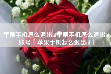 苹果手机怎么退出id苹果手机怎么退出id账号「苹果手机怎么退出id」